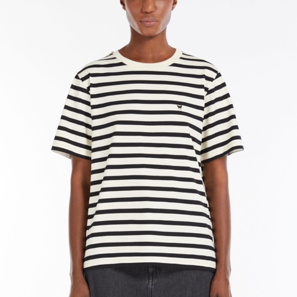 Weekend Max Mara Striped Jersey Crew-Neck Tee - Picture 2 of 7